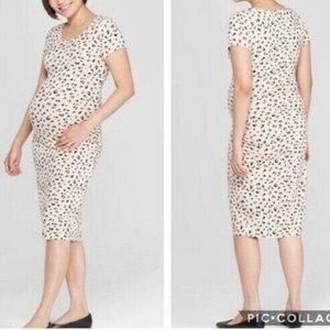 Isabel maternity Leopard Print Short Sleeve T-Shirt Dress size XS